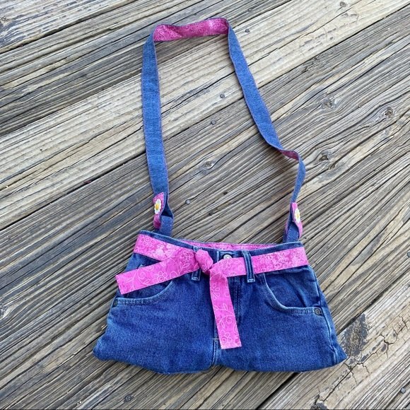 Vintage Y2K Wrangler Denim Jean Shorts Shoulder Crossbody Bag - Picture 1 of 13